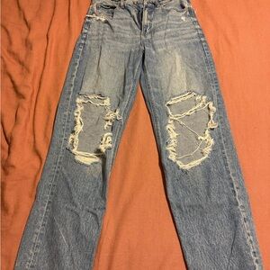 American Eagle Outfitters Distressed Light Blue Boyfriend Jeans